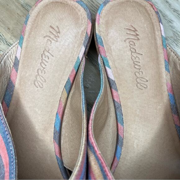 Madewell The Ruthie Crisscross Mule Rainbow Stripe Size 8 - Picture 6 of 8